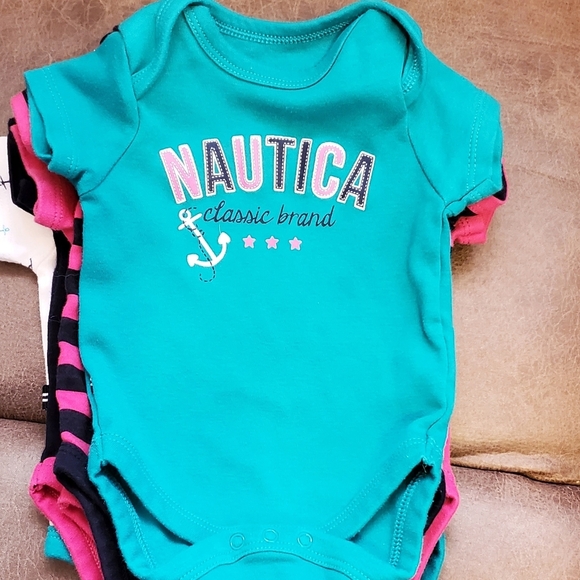 Nautica Baby Girls 5 Piece Onsie Set 0-3 Months - Picture 6 of 6
